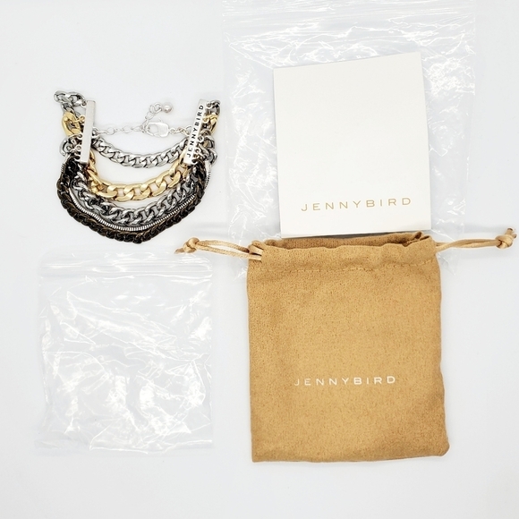 Jenny Bird Mixed Metal Stacked Layered Chain Bracelet - Picture 2 of 2